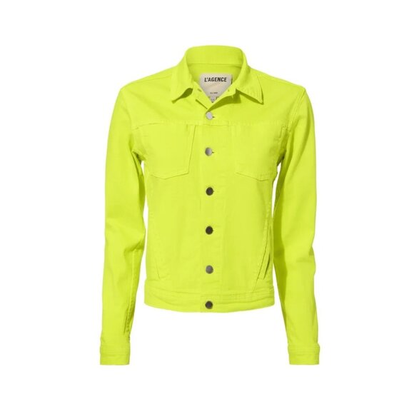 L'agence Celine Denim Jacket in Citron - Picture 2 of 9